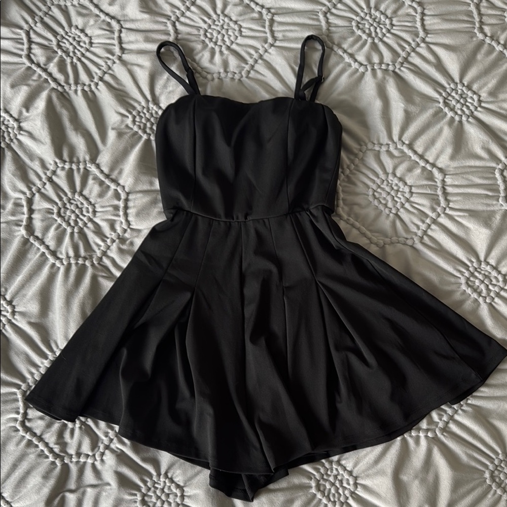 White Birch Black Pleated Dress